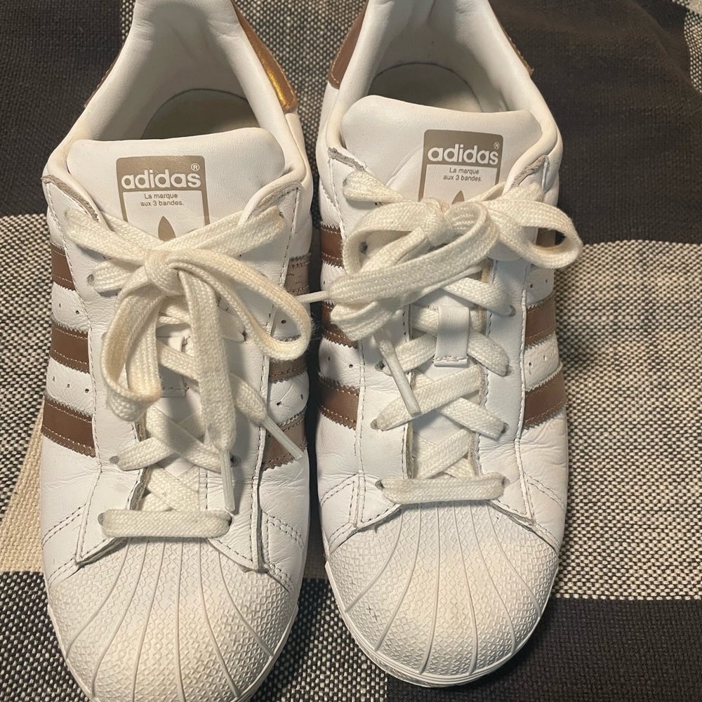 Classic Adidas with Gold Stripes